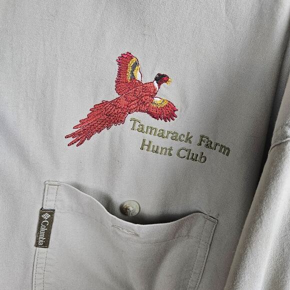 Vintage Columbia Shooting Shirt Hunt Club Embroidered Men's XL Khaki Olive‎ - Picture 3 of 6